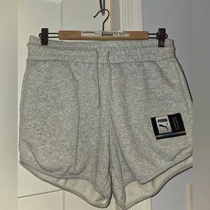 Puma Light Gray Fleece Athletic Shorts